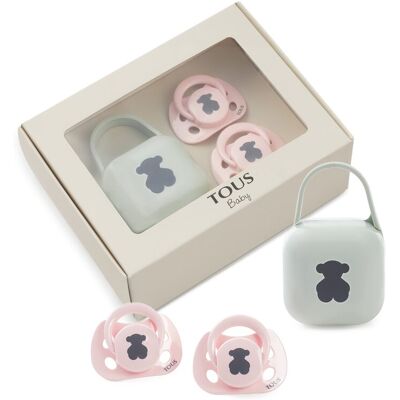 Tous Pack de 2 chupetes anatómicos de 0-6 M y portachupetes Baby Bear. Rosa niño Tous Pack de 2 chupetes anatómicos de 0-6 M y portachupetes Baby Bear. Rosa niño