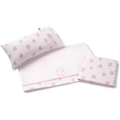 Tous Juego de sábanas para cuna (60x120 cm) Baby con osos. Rosa niño Tous Juego de sábanas para cuna (60x120 cm) Baby con osos. Rosa niño