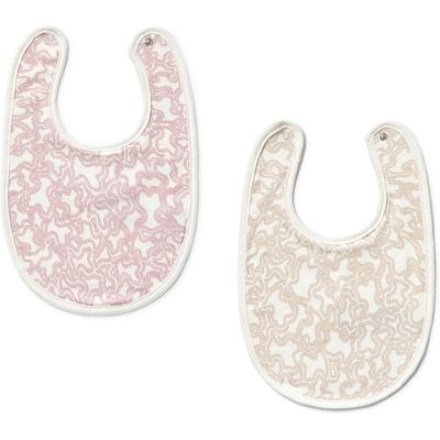 Tous Set de baberos de bebé Baby de algodón Kaos. Rosa niño Tous Set de baberos de bebé Baby de algodón Kaos. Rosa niño