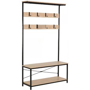 Kit Closet Perchero con Banco de Madera. Negro / Madera Kit Closet Perchero con Banco de Madera. Negro / Madera