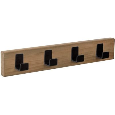 Nesu Percha Madera y Zamak 4 Colgadores 9106HVNE. Haya rústico Nesu Percha Madera y Zamak 4 Colgadores 9106HVNE. Haya rústico