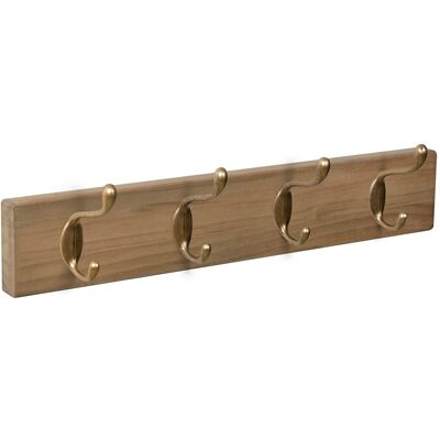Nesu Percha Madera y Zamak 4 Colgadores 9101HVBR. Haya rústico Nesu Percha Madera y Zamak 4 Colgadores 9101HVBR. Haya rústico