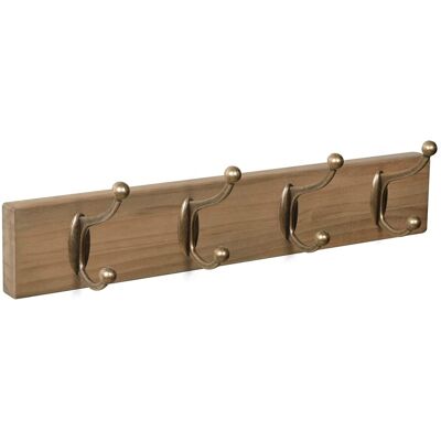 Nesu Percha Madera y Zamak 4 Colgadores 9104HVBR. Haya rústico Nesu Percha Madera y Zamak 4 Colgadores 9104HVBR. Haya rústico