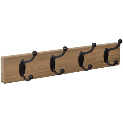 Nesu Percha Madera y Zamak 4 Colgadores 9104HVNE. Haya rústico Nesu Percha Madera y Zamak 4 Colgadores 9104HVNE. Haya rústico