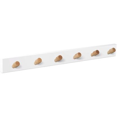 Nesu Percha Madera y Madera 6 Colgadores 9403BLHN6. Blanco / Haya Nesu Percha Madera y Madera 6 Colgadores 9403BLHN6. Blanco / Haya