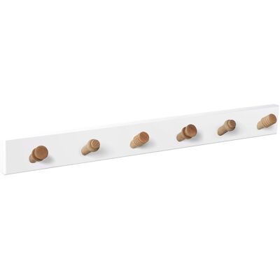 Nesu Percha Madera y Madera 6 Colgadores 9404BLHN6. Blanco / Haya Nesu Percha Madera y Madera 6 Colgadores 9404BLHN6. Blanco / Haya