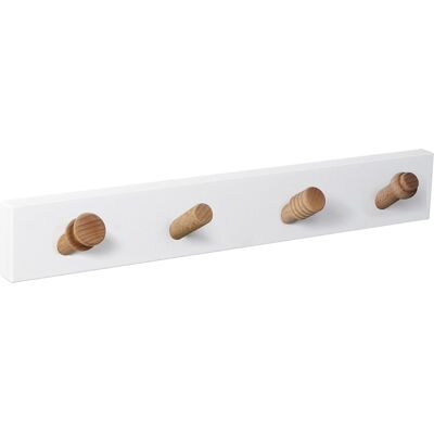 Nesu Percha Madera y Madera 4 Colgadores 9404BLHN4. Blanco / Haya Nesu Percha Madera y Madera 4 Colgadores 9404BLHN4. Blanco / Haya