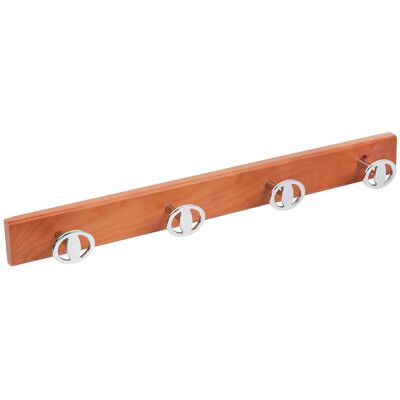 Nesu Percha Madera y Zamak 4 Colgadores 9013HMCRV. Haya miel Nesu Percha Madera y Zamak 4 Colgadores 9013HMCRV. Haya miel