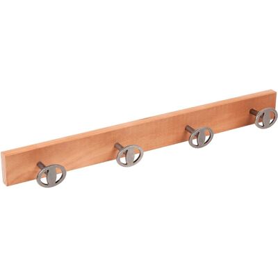 Nesu Percha Madera y Zamak 4 Colgadores 9013HVPTV. Haya rústico Nesu Percha Madera y Zamak 4 Colgadores 9013HVPTV. Haya rústico