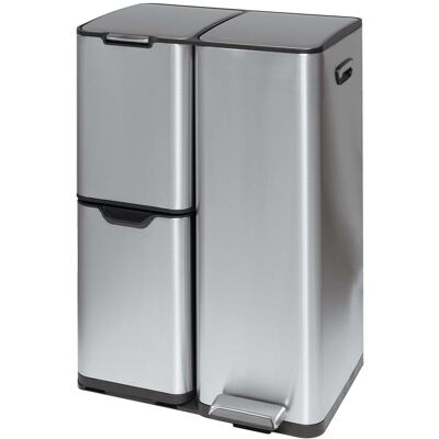 DUETT Cubo de basura 60 L con 3 compartimentos Mueble 3 . Acero DUETT Cubo de basura 60 L con 3 compartimentos Mueble 3 . Acero