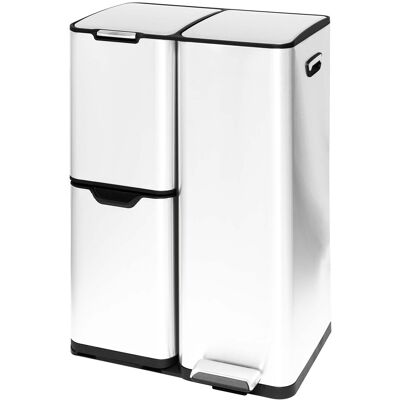 DUETT Cubo de basura 60 L con 3 compartimentos Mueble 3 . Blanco DUETT Cubo de basura 60 L con 3 compartimentos Mueble 3 . Blanco