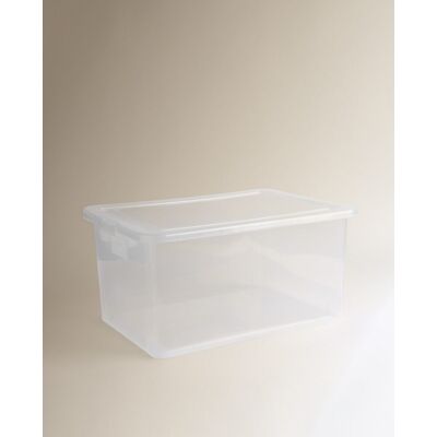 El Corte Inglés Caja de almacenaje con tapa. (35 litros) Transparente El Corte Inglés Caja de almacenaje con tapa. (35 litros) Transparente