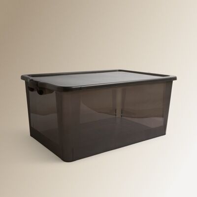 El Corte Inglés Caja de almacenaje con tapa. (55 litros) Gris El Corte Inglés Caja de almacenaje con tapa. (55 litros) Gris