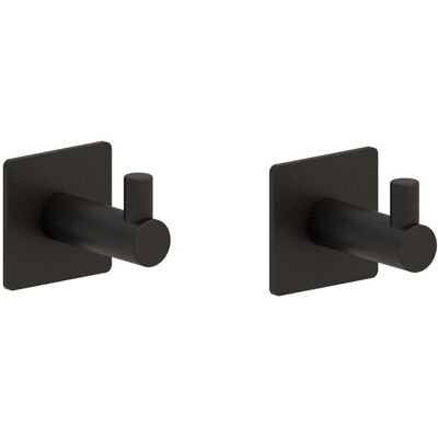 Beltrán Set de 2 perchas individuales Praga Adhesivo . Negro Beltrán Set de 2 perchas individuales Praga Adhesivo . Negro
