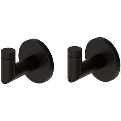 Beltrán Set de 2 perchas individuales Rimini Adhesivo . Negro Beltrán Set de 2 perchas individuales Rimini Adhesivo . Negro