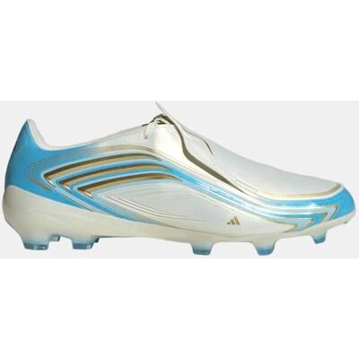 Adidas Botas de fútbol de tacos de adulto F50 Messi Pro Fg . (44) Blanco / Azul Adidas Botas de fútbol de tacos de adulto F50 Messi Pro Fg . (44) Blanco / Azul