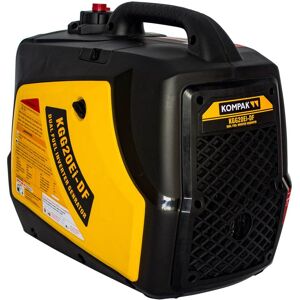 KOMPAK Generador Inverter Dual Gas GLP / Gasolina 1,7 / 1,9 kW 4T KGG20Ei-DF. Amarillo / Negro KOMPAK Generador Inverter Dual Gas GLP / Gasolina 1,7 / 1,9 kW 4T KGG20Ei-DF. Amarillo / Negro