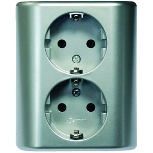 SIMON Enchufe doble monobloc empotrar. (1 elemento) Azul SIMON Enchufe doble monobloc empotrar. (1 elemento) Azul