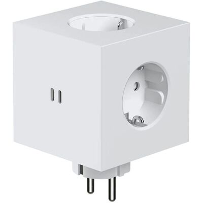 AVOLT Regleta eléctrica cuadrada SQ1 a pared 30W Dual 3 Tomas Schuko + 2 USB-C. Opal White AVOLT Regleta eléctrica cuadrada SQ1 a pared 30W Dual 3 Tomas Schuko + 2 USB-C. Opal White