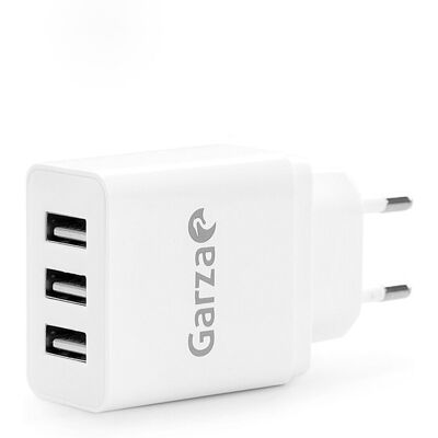 GARZA Enchufe 3 USB. Blanco GARZA Enchufe 3 USB. Blanco