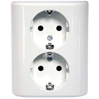 Simon Brico Enchufe Doble Blanco - Toma de Pared Simon Brico Enchufe Doble Blanco - Toma de Pared