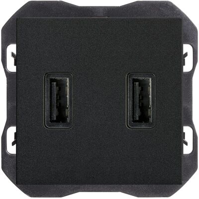 SIMON Cargador Doble USB-Type A 3,1A S270. Negro mate SIMON Cargador Doble USB-Type A 3,1A S270. Negro mate