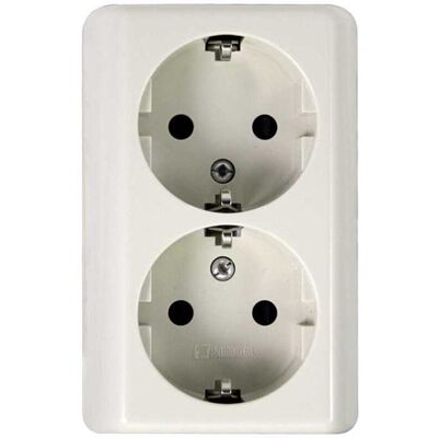 SIMON Enchufe Doble Monobloc Superficie 16A. Blanco SIMON Enchufe Doble Monobloc Superficie 16A. Blanco