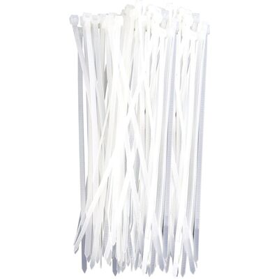 GARZA Bridas plásticas 9 x 350 mm (100 unidades). Blanco GARZA Bridas plásticas 9 x 350 mm (100 unidades). Blanco