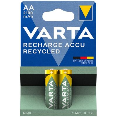 Varta Pila Recargable Recycled 2u. AA 2100mAh. Varta Pila Recargable Recycled 2u. AA 2100mAh.
