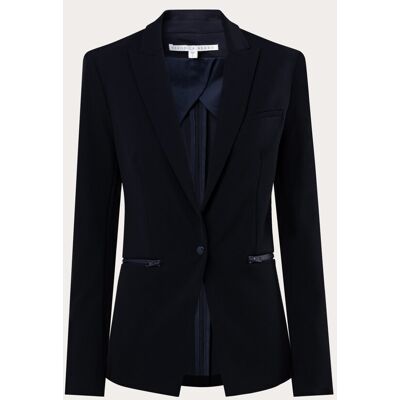 Veronica Beard Chaqueta de un botón con cremalleras laterales. (40) Azul marino Veronica Beard Chaqueta de un botón con cremalleras laterales. (40) Azul marino