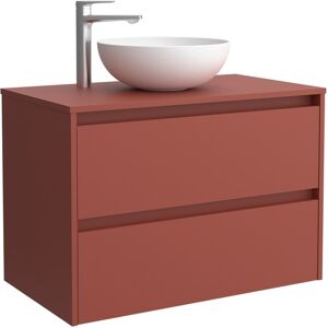 Salgar Mueble de baño con 2 cajones para lavabo de sobre encimera Noja . (60 cm) Rojo Satín Salgar Mueble de baño con 2 cajones para lavabo de sobre encimera Noja . (60 cm) Rojo Satín