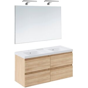 Cosmic Conjunto de mueble de baño suspendido con 4 cajones, 1 lavabo de teckstone, 1 espejo y 1 aplique de pared B-Best . (120 cm) Roble Cosmic Conjunto de mueble de baño suspendido con 4 cajones, 1 lavabo de teckstone, 1 espejo y 1 aplique de pared B-Best . (120 cm) Roble