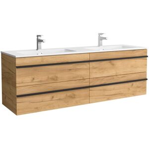 Salgar Mueble de baño con 4 cajones y lavabo Vilna de 2 pozas Born . (160 cm) Roble Salgar Mueble de baño con 4 cajones y lavabo Vilna de 2 pozas Born . (160 cm) Roble