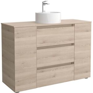 Salgar Mueble de baño 3C con 3 cajones con 1 puerta y lavabo sobre encimera de 1 poza lado reversible Bequia Plus . (120 cm) Natural Salgar Mueble de baño 3C con 3 cajones con 1 puerta y lavabo sobre encimera de 1 poza lado reversible Bequia Plus . (120 cm) Natural