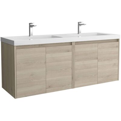 Salgar Mueble de baño con 4 puertas y lavabo de carga mineral Noja . Natural Salgar Mueble de baño con 4 puertas y lavabo de carga mineral Noja . Natural