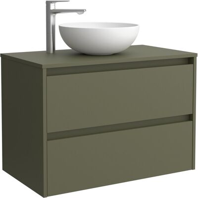 Salgar Mueble de baño con 2 cajones para lavabo de sobre encimera Noja . (60 cm) Verde Satín Salgar Mueble de baño con 2 cajones para lavabo de sobre encimera Noja . (60 cm) Verde Satín