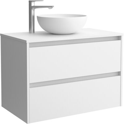 Salgar Mueble de baño con 2 cajones para lavabo de sobre encimera Noja . (70 cm) Blanco Satín Salgar Mueble de baño con 2 cajones para lavabo de sobre encimera Noja . (70 cm) Blanco Satín