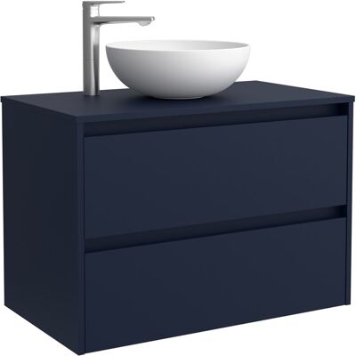 Salgar Mueble de baño con 2 cajones para lavabo de sobre encimera Noja . (80 cm) Azul Satín Salgar Mueble de baño con 2 cajones para lavabo de sobre encimera Noja . (80 cm) Azul Satín