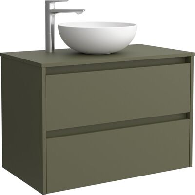 Salgar Mueble de baño con 2 cajones para lavabo de sobre encimera Noja . (80 cm) Verde Satín Salgar Mueble de baño con 2 cajones para lavabo de sobre encimera Noja . (80 cm) Verde Satín