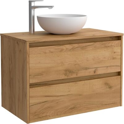Salgar Mueble de baño con 2 cajones para lavabo de sobre encimera Noja . (80 cm) Roble África Salgar Mueble de baño con 2 cajones para lavabo de sobre encimera Noja . (80 cm) Roble África
