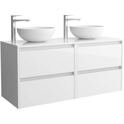 Salgar Mueble de baño con 4 cajones para lavabo de sobre encimera Noja . (120 cm) Blanco gloss Salgar Mueble de baño con 4 cajones para lavabo de sobre encimera Noja . (120 cm) Blanco gloss