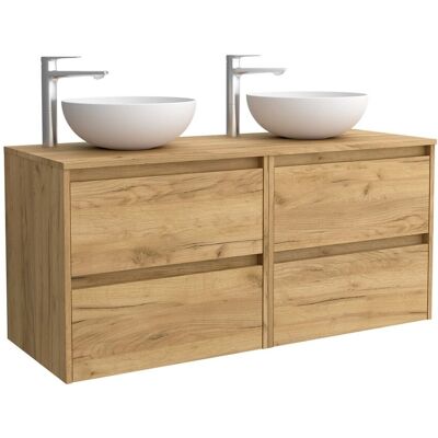 Salgar Mueble de baño con 4 cajones para lavabo de sobre encimera Noja . (140 cm) Roble África Salgar Mueble de baño con 4 cajones para lavabo de sobre encimera Noja . (140 cm) Roble África