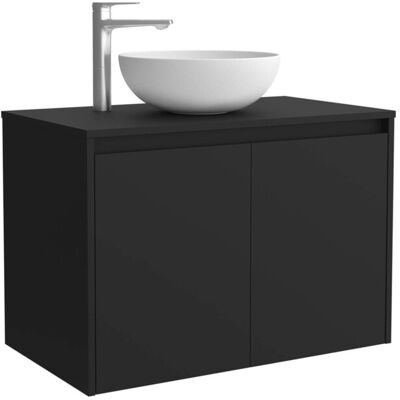 Salgar Mueble de baño con 2 puertas para lavabo de sobre encimera Noja . (60 cm) Negro Satín Salgar Mueble de baño con 2 puertas para lavabo de sobre encimera Noja . (60 cm) Negro Satín