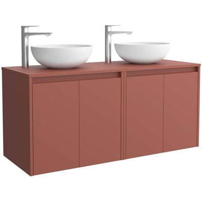 Salgar Mueble de baño con 4 puertas para lavabo de sobre encimera Noja . (140 cm) Rojo Satín Salgar Mueble de baño con 4 puertas para lavabo de sobre encimera Noja . (140 cm) Rojo Satín