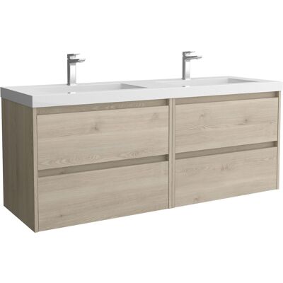 Salgar Mueble de baño con 4 cajones y lavabo de carga mineral Noja . Natural Salgar Mueble de baño con 4 cajones y lavabo de carga mineral Noja . Natural