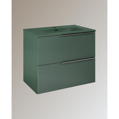 Cosmic Mueble de baño con 2 cajones y lavabo integrado Wish . (80 cm) Verde mate Cosmic Mueble de baño con 2 cajones y lavabo integrado Wish . (80 cm) Verde mate