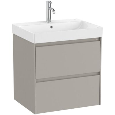 Roca Mueble de baño con 2 cajones y lavabo Ona . (60 cm) Gris Arena Roca Mueble de baño con 2 cajones y lavabo Ona . (60 cm) Gris Arena