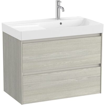 Roca Mueble de baño con 2 cajones y lavabo a la derecha Ona . Roble Roca Mueble de baño con 2 cajones y lavabo a la derecha Ona . Roble