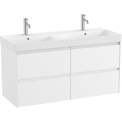 Conjunto de Baño Roca Unik - Doble Lavabo, 4 Cajones, Blanco Mate Conjunto de Baño Roca Unik - Doble Lavabo, 4 Cajones, Blanco Mate