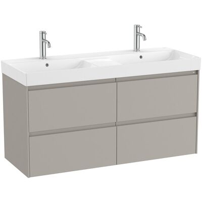 Roca Unik Mueble de baño y lavabo doble - Cuadrado FINECERAMIC Roca Unik Mueble de baño y lavabo doble - Cuadrado FINECERAMIC